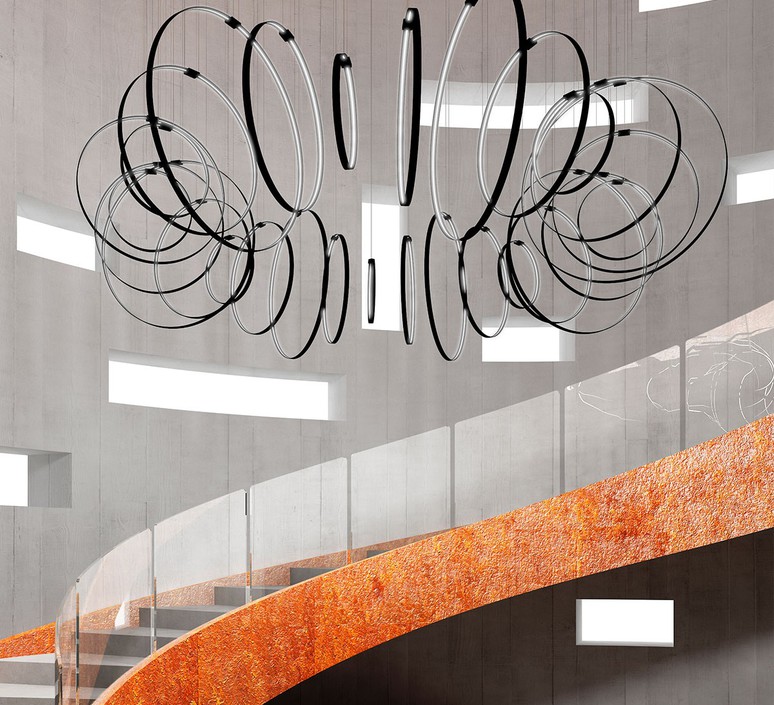 Installation de luminaires Zava, offrant un éclairage haut de gamme et personnalisé, distribuée par Connectiled.